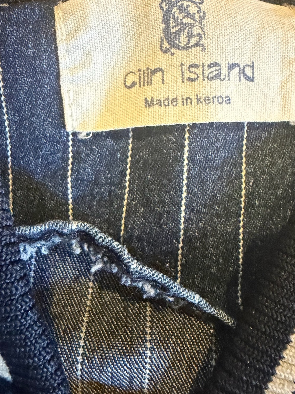 Pinstripe Navy omber Coat with Zip Front by - Picture 5 of 5